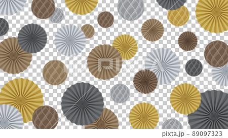 誕生日パーティーの紙の飾り_ペーパーファンとハニカムボールの背景_レトロ_16:9 誕生日パーティーの紙の飾り_ペーパーファンとハニカムボールの背景_レトロ_16:9 89097323