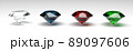 Diamond Sapphire Rubin Smaragd 3D rendering 89097606