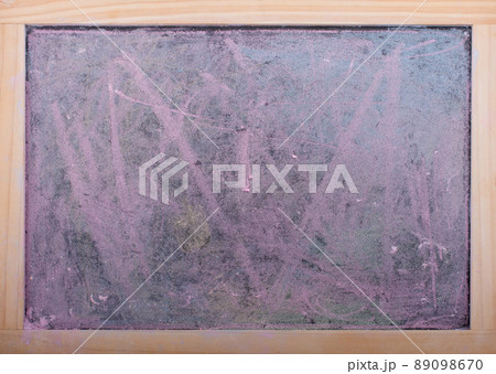 chalk dust covered dirty stained blackboard background 89098670