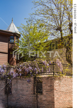 Ottoman Turkish style mosque minaret  as Religious Muslim temple architecture 89098723