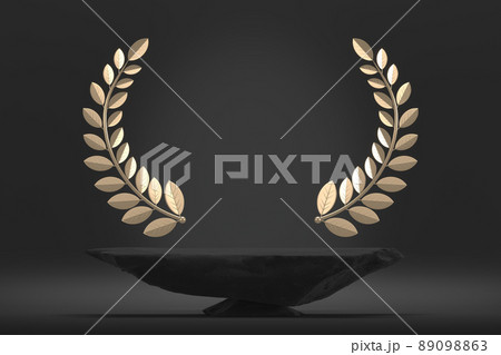 Black Stone stage decoration suitable for products.3D rendering Black Stone stage decoration suitable for products.3D rendering 89098863