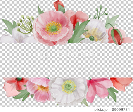 水彩罌粟框架 89099784