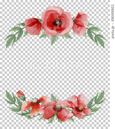 水彩罌粟框架 89099801