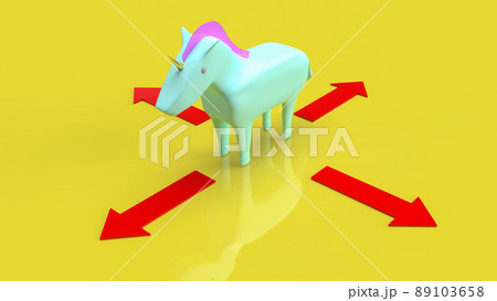 The unicorn and arrow for business concept 3d rendering. 89103658