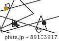 幾何学模様の背景素材(白黒ゴールド) 89103917
