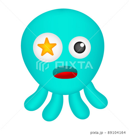 blue squid is gawking, doodle icon image kawaii 89104164