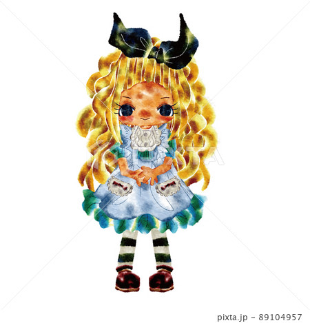 エプロンドレスの女の子のイラスト素材