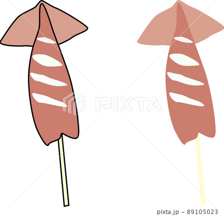 美味しいイカ焼きのイラスト素材 89105023