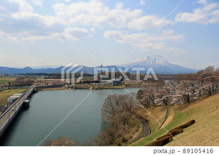春の四十四田公園から岩手山を望む 89105416