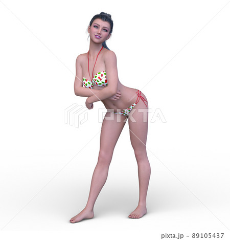 ビキニ姿の女性のイラスト素材 [89105437] - PIXTA