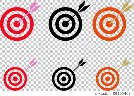 的に矢が当たるアイコン　当たりとはずれ　セット 89105461