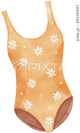 Woman resting, surfing internet and working with computer on beach.Freelance, work from anywhere in world watercolor 89106687