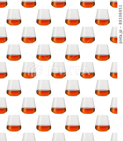 Seamless pattern - glasses of whisky over white background 89106951