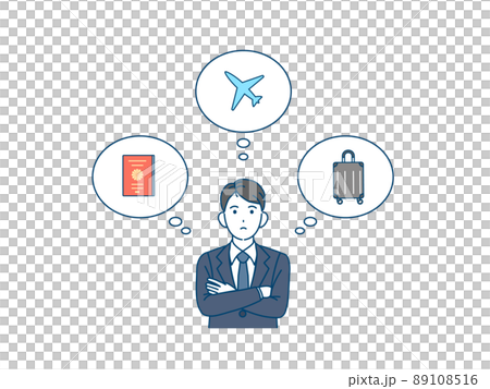 A male office worker who thinks about preparing for an overseas transfer 89108516