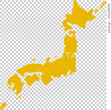 シンプルな日本地図(黄)のイラスト素材 [89108689] - PIXTA