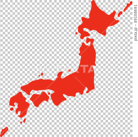 Simple map of Japan (red) Simple map of Japan (red) 89108691