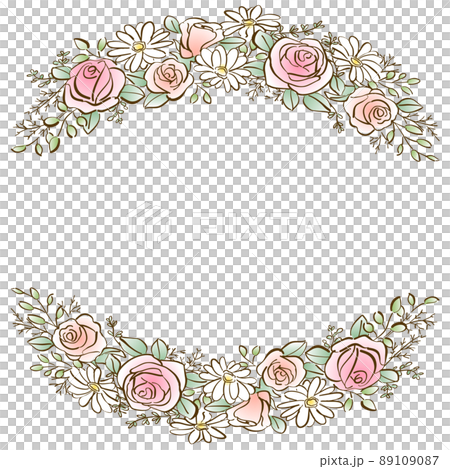 花圈插圖線描手繪顏色 89109087