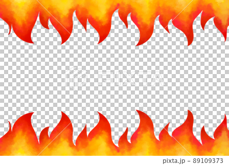 在火水彩背景框架上燃燒的火焰 89109373