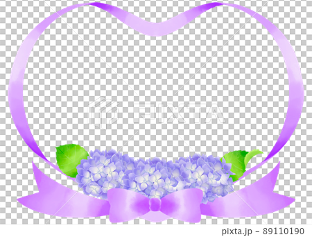 水彩画タッチの紫陽花の装飾素材 水彩画タッチの紫陽花の装飾素材 89110190