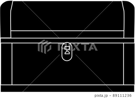 宝箱のシルエット素材のイラスト素材