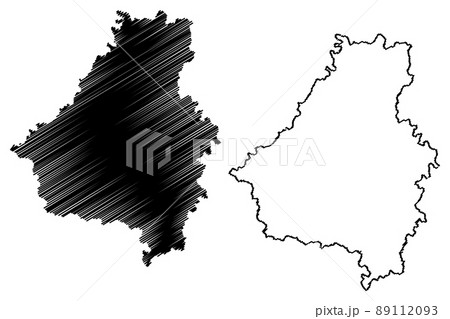 Bareilly district (Uttar Pradesh State, Republic of India) map vector illustration, scribble sketch Bareilly map 89112093