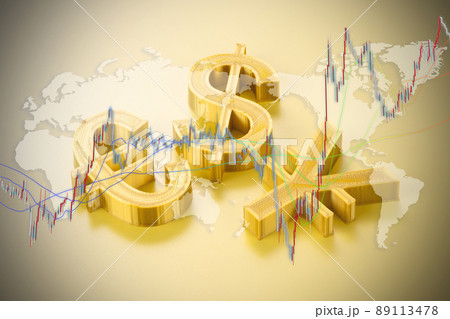 円 ドル ユーロ 為替のイメージ 89113478