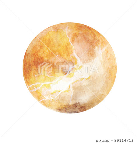 金星の水彩イラスト　惑星　背景イラスト 89114713