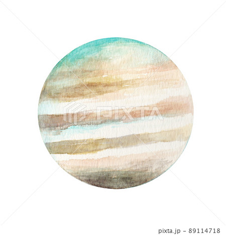 木星の水彩イラスト　惑星　背景イラスト 89114718