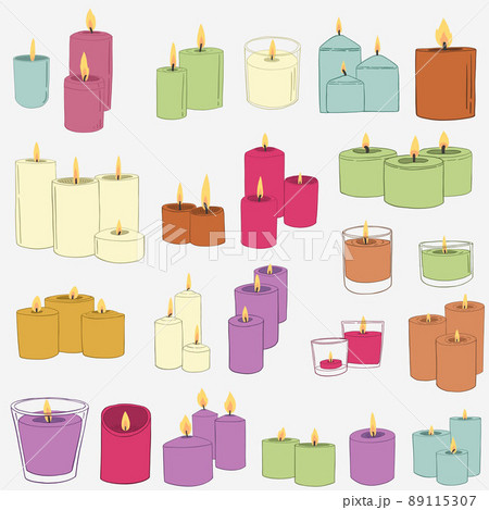 Smplicity spa candle freehand drawing flat design. 89115307