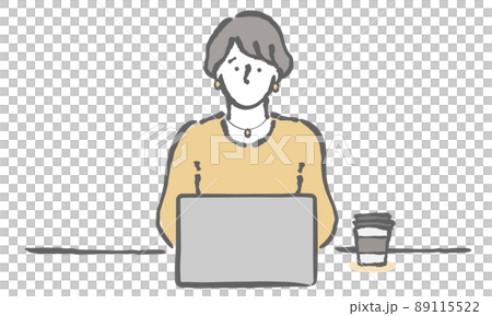 Work PC illustration woman Work PC illustration woman 89115522