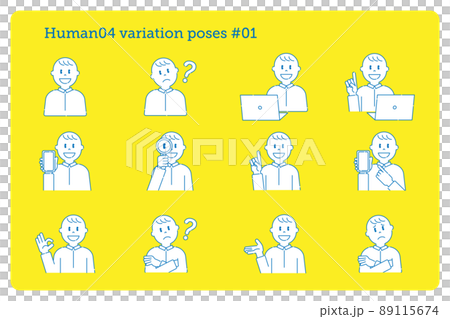 10 people 04 various poses line drawing 89115674
