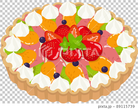 Fruit tart with fresh cream 89115739