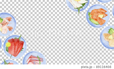 小盤子上的生魚片手繪水彩風格插圖 小盤子上的生魚片手繪水彩風格插圖 89116408