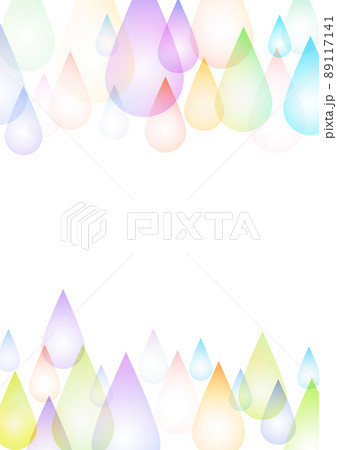 上下のカラフルしずくフレームタテのイラスト素材