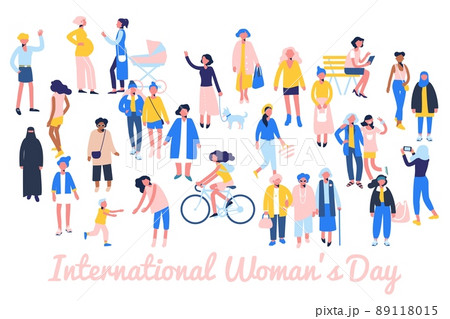 International womens day 8 March, women empowerment movement. 89118015
