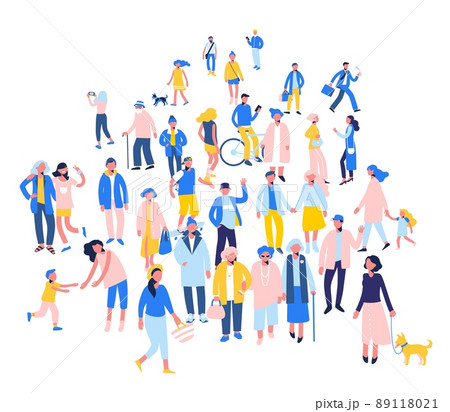 Modern multicultural society concept with crowd of people 89118021