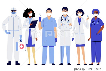 International medics team in face masks. Covid-19. 89118046