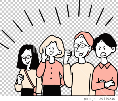 ヤジを飛ばす人々のイラスト ヤジを飛ばす人々のイラスト 89119230