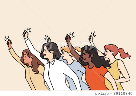 Women activist on protest for equal rights  89119340