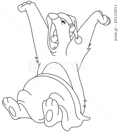 Outlined bear waking up Outlined bear waking up 89120651