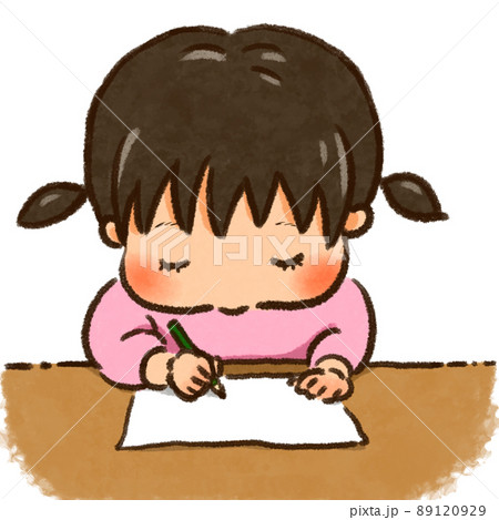 机に向かう女の子 89120929