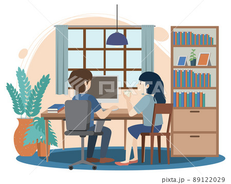 People working using laptop flat design 89122029