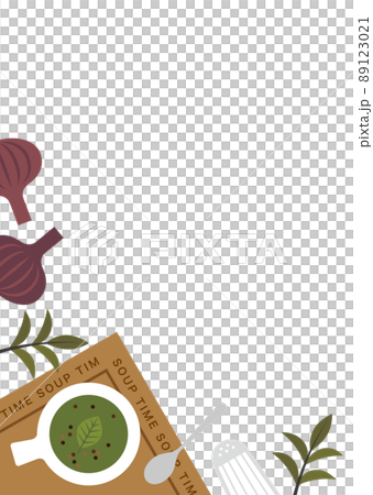 Frame illustration of green peas soup 89123021