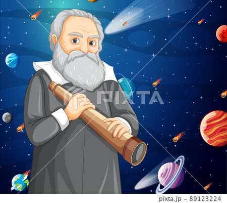 Portrait of Galileo Galilei in cartoon style Portrait of Galileo Galilei in cartoon style 89123224