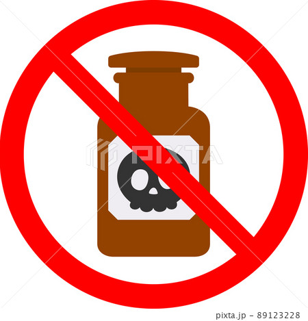 毒入りのビンと禁止のマーク 89123228