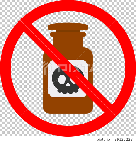 毒入りのビンと禁止のマーク 89123228