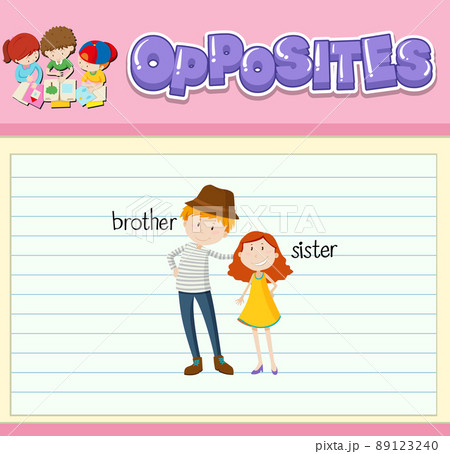 Education Word Card Of English Opposites Wordのイラスト素材