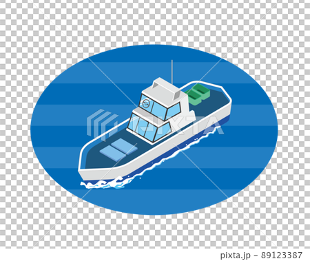 漁船的等距插圖 89123387