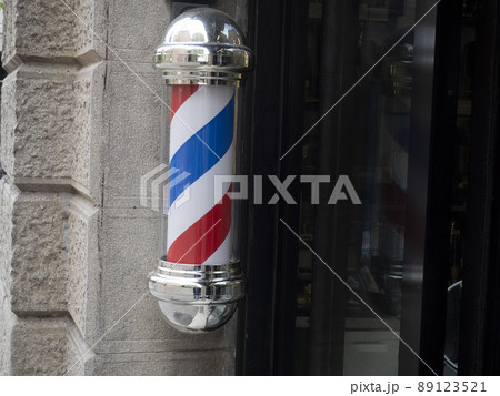 barber shop sign red white and blue 89123521