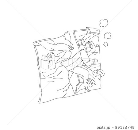 Man breaking stone wall with head outline vector drawing 89123749
